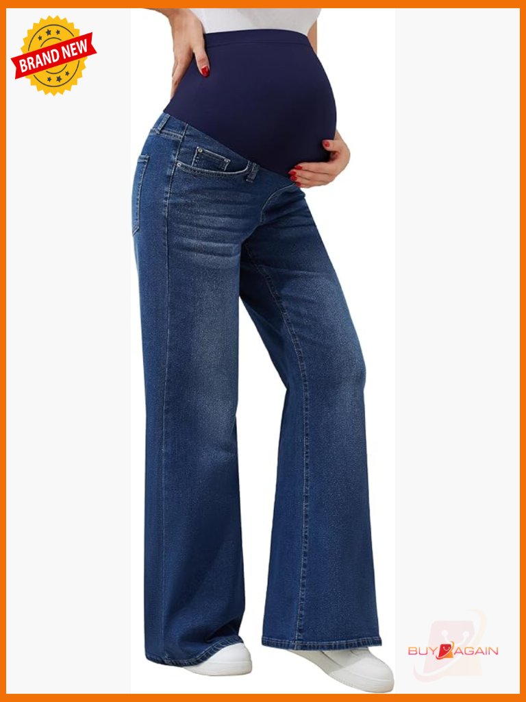 Maternity Wide Leg Bootcut Jeans Stretchy Flare Denim Pants